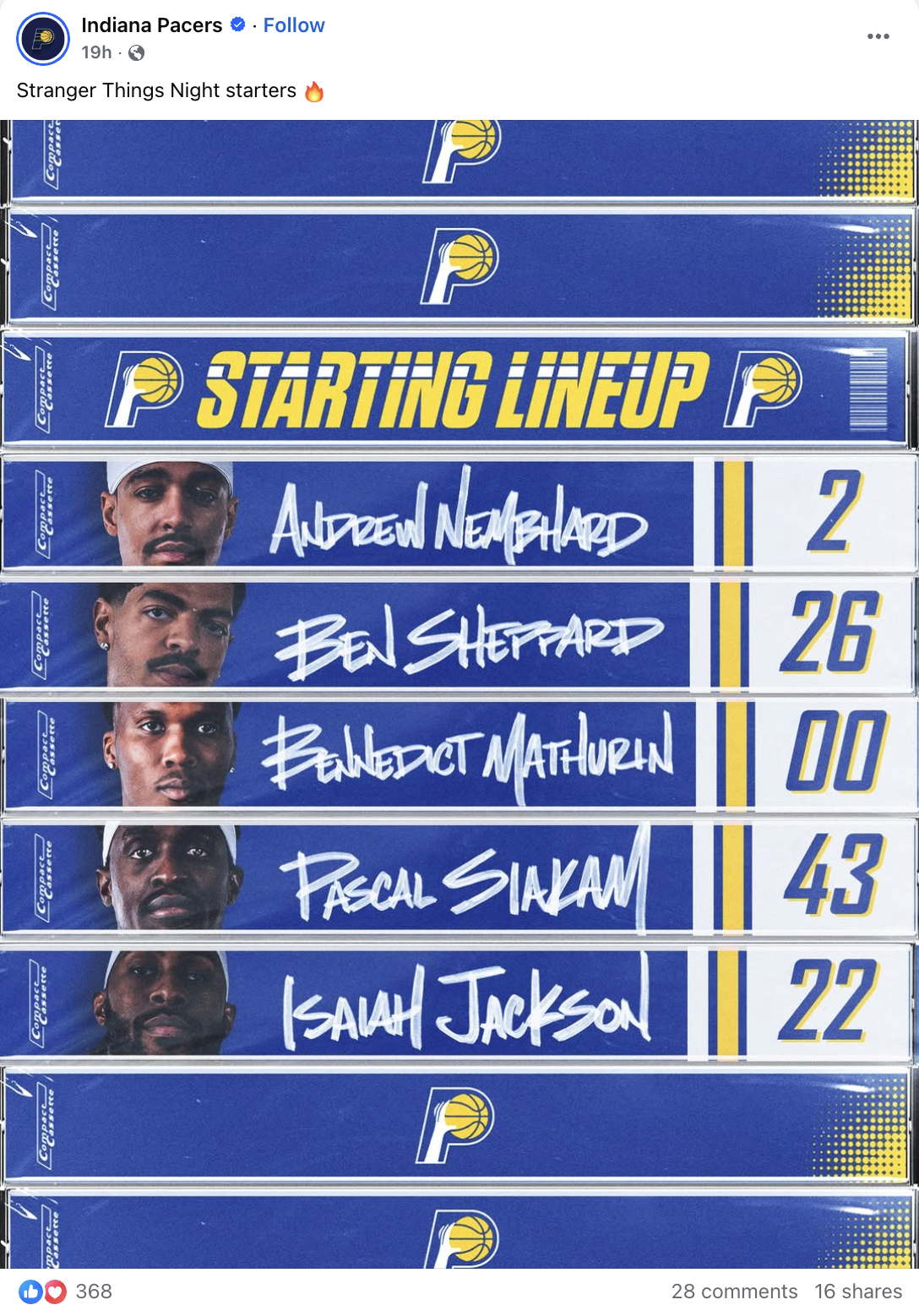 Indiana Pacers - Facebook Post 1